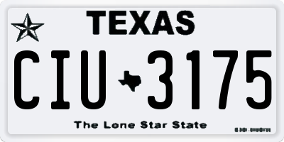 TX license plate CIU3175