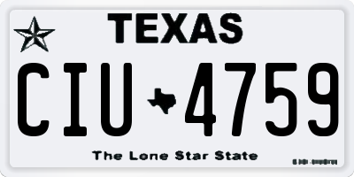 TX license plate CIU4759