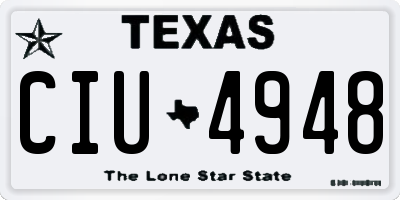 TX license plate CIU4948