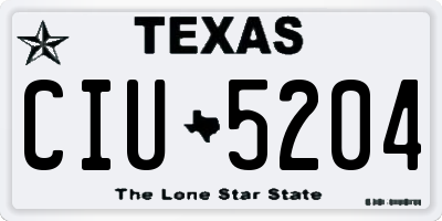 TX license plate CIU5204