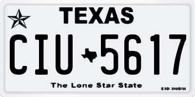 TX license plate CIU5617