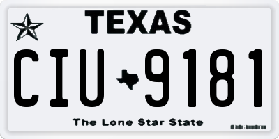 TX license plate CIU9181