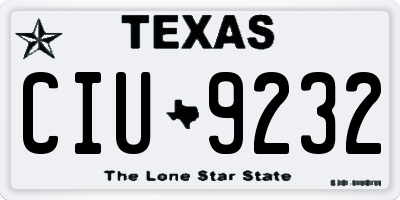 TX license plate CIU9232
