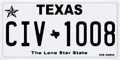 TX license plate CIV1008
