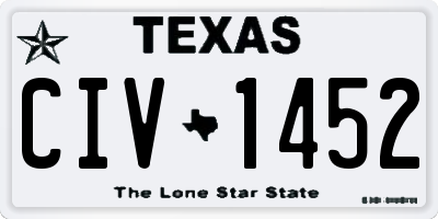 TX license plate CIV1452