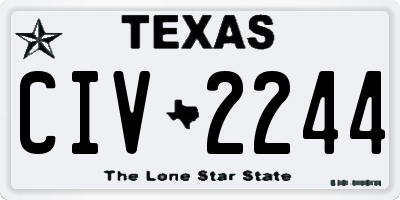TX license plate CIV2244