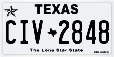 TX license plate CIV2848