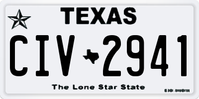 TX license plate CIV2941
