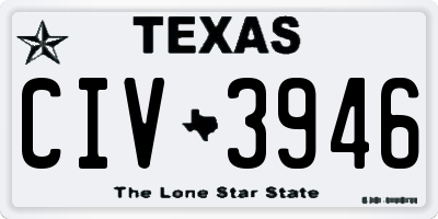 TX license plate CIV3946