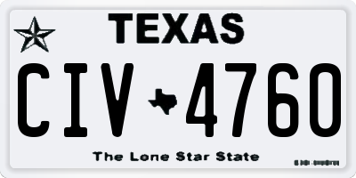 TX license plate CIV4760