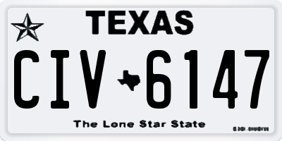 TX license plate CIV6147