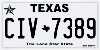 TX license plate CIV7389