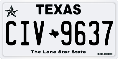 TX license plate CIV9637