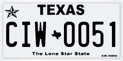 TX license plate CIW0051