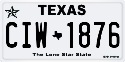 TX license plate CIW1876