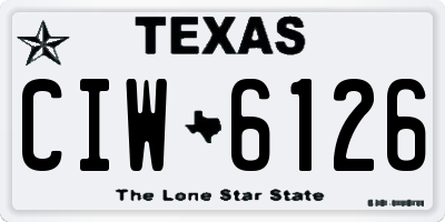 TX license plate CIW6126