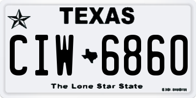 TX license plate CIW6860
