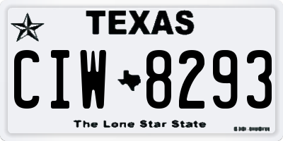 TX license plate CIW8293