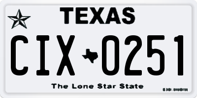 TX license plate CIX0251