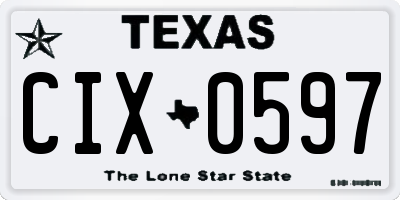 TX license plate CIX0597