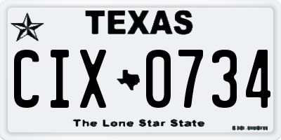 TX license plate CIX0734