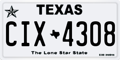 TX license plate CIX4308