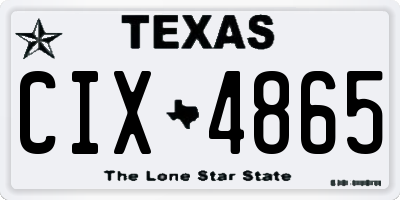 TX license plate CIX4865