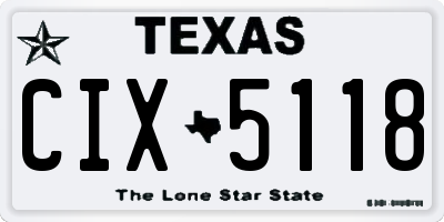 TX license plate CIX5118