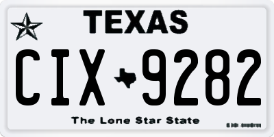 TX license plate CIX9282