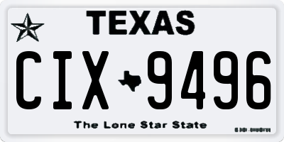TX license plate CIX9496