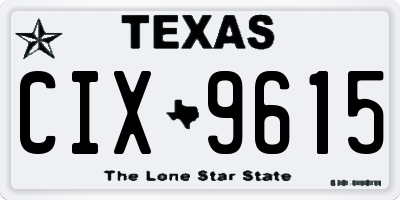 TX license plate CIX9615
