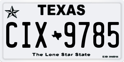 TX license plate CIX9785