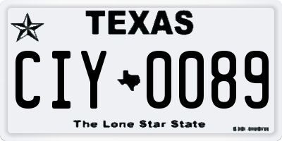 TX license plate CIY0089