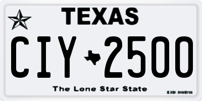 TX license plate CIY2500