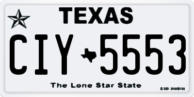 TX license plate CIY5553