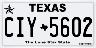 TX license plate CIY5602