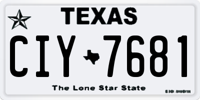 TX license plate CIY7681