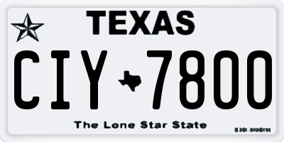 TX license plate CIY7800