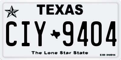 TX license plate CIY9404