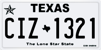 TX license plate CIZ1321