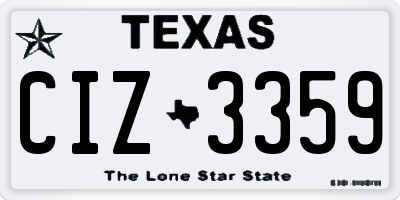 TX license plate CIZ3359