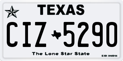TX license plate CIZ5290