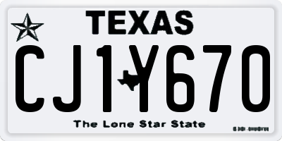 TX license plate CJ1Y670