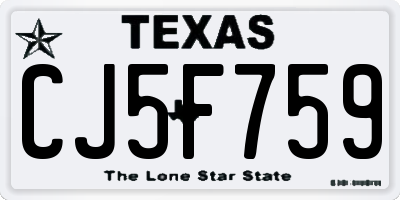 TX license plate CJ5F759