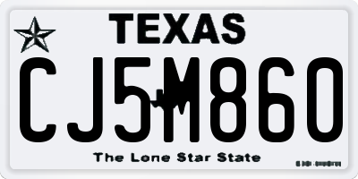 TX license plate CJ5M860