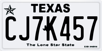 TX license plate CJ7K457