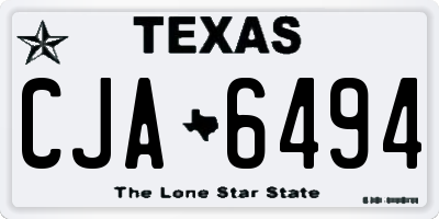 TX license plate CJA6494