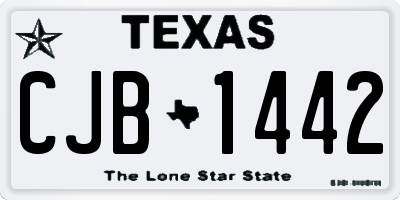 TX license plate CJB1442