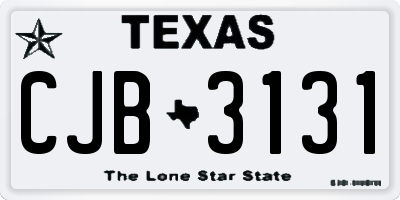 TX license plate CJB3131