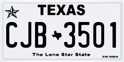 TX license plate CJB3501